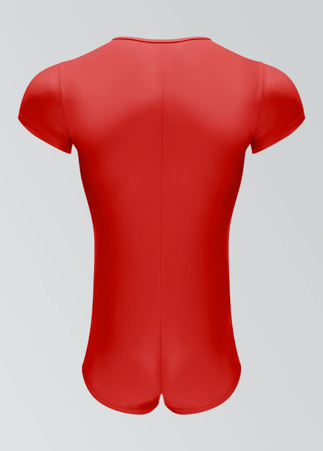 Mens Short Sleeve Two-Way Zipper Romper
