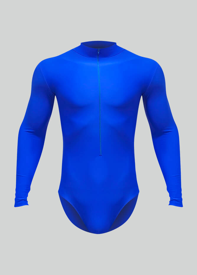 Mens Zip Front Long Sleeve Leotard