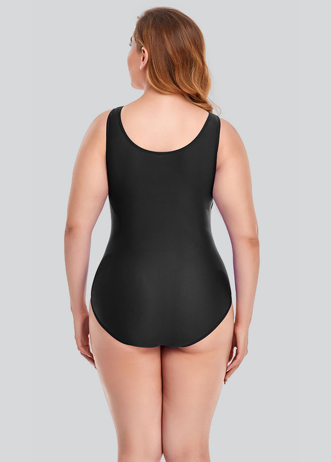 Plus Size Tank Leotard with Scoop Neck Bodysuit