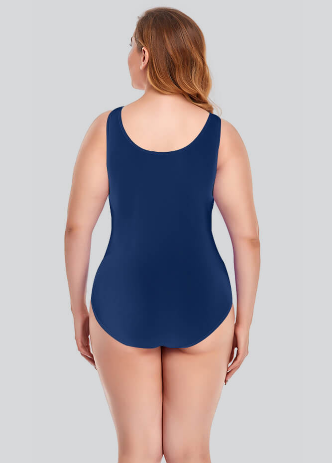 Plus Size Tank Leotard with Scoop Neck Bodysuit