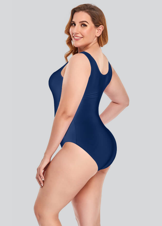 Plus Size Tank Leotard with Scoop Neck Bodysuit