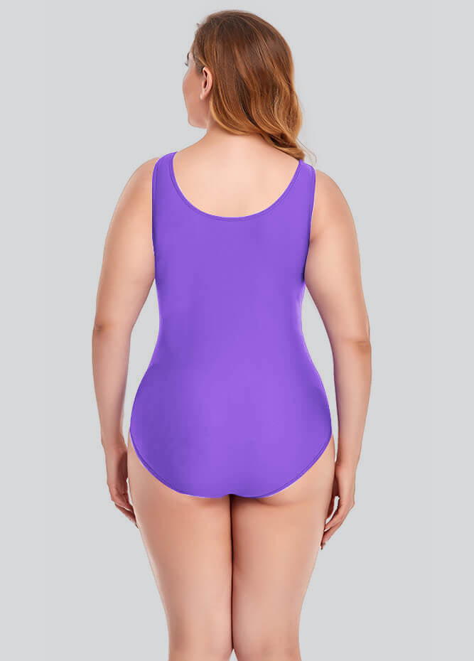 Plus Size Tank Leotard with Scoop Neck Bodysuit