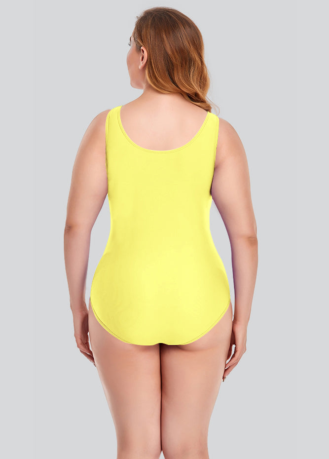 Plus Size Tank Leotard with Scoop Neck Bodysuit
