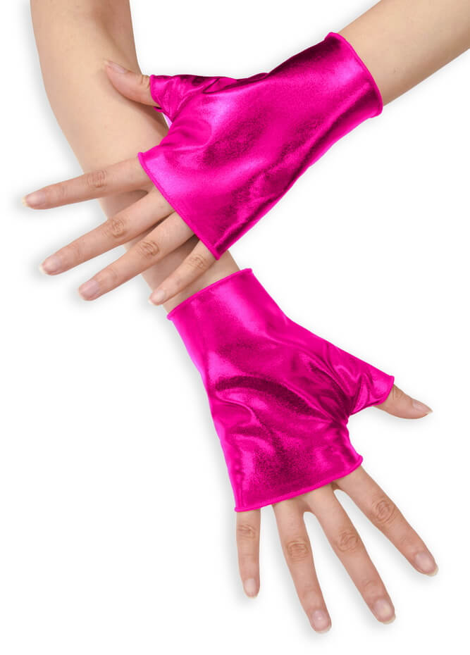Shiny Metallic Fingerless Gloves