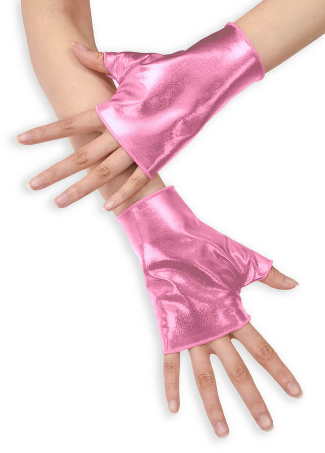 Shiny Metallic Fingerless Gloves