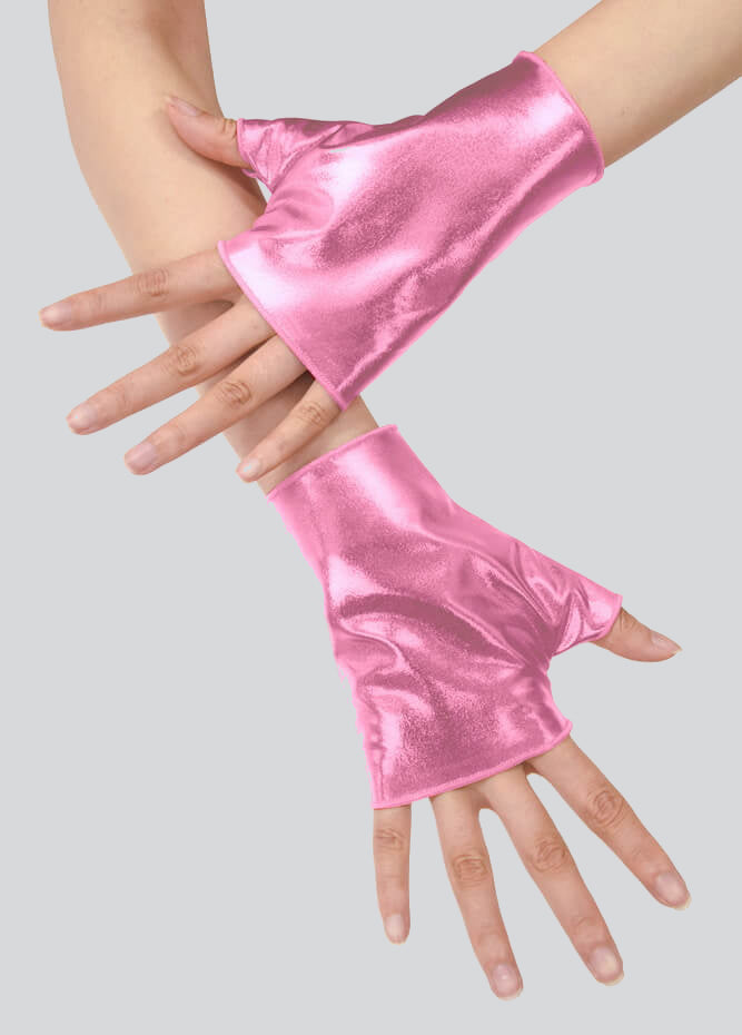 Shiny Metallic Fingerless Gloves