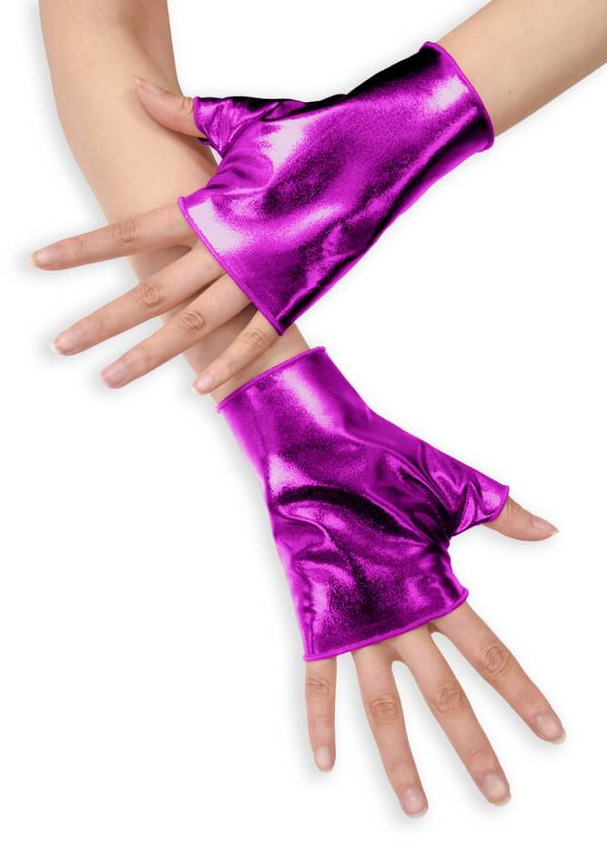 Shiny Metallic Fingerless Gloves