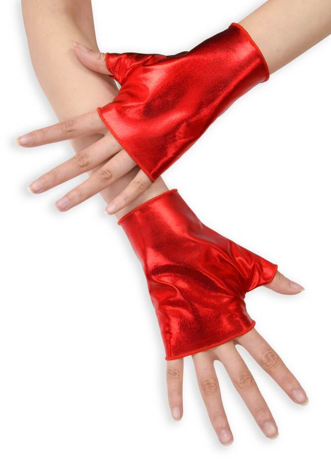 Shiny Metallic Fingerless Gloves