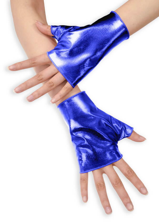 Shiny Metallic Fingerless Gloves