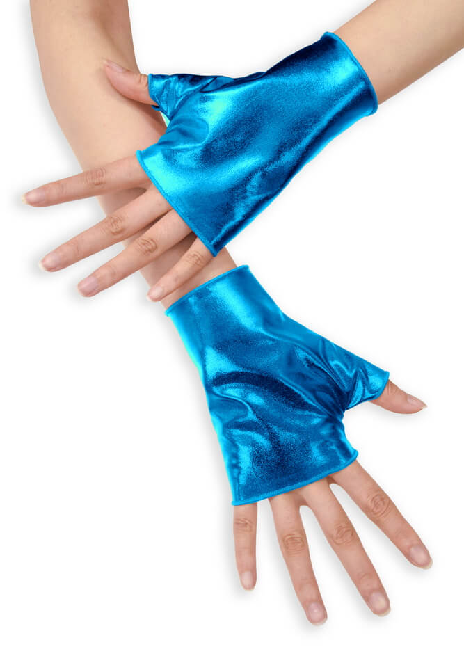 Shiny Metallic Fingerless Gloves