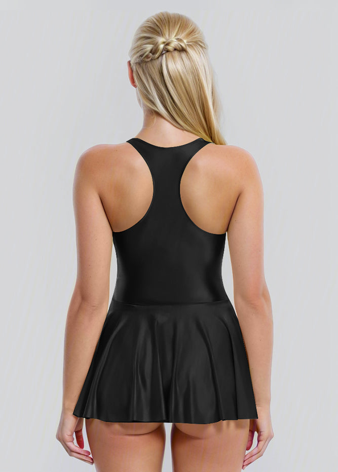 Sleeveless Racerback Fitness Skirted Leotard