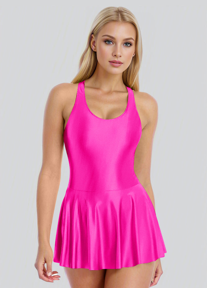 Sleeveless Racerback Fitness Skirted Leotard