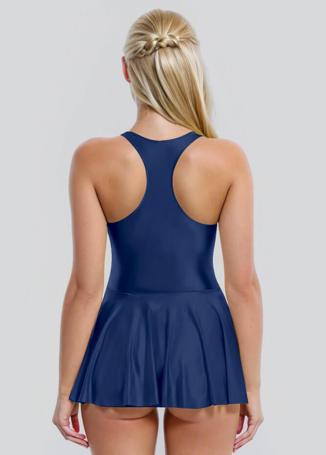 Sleeveless Racerback Fitness Skirted Leotard