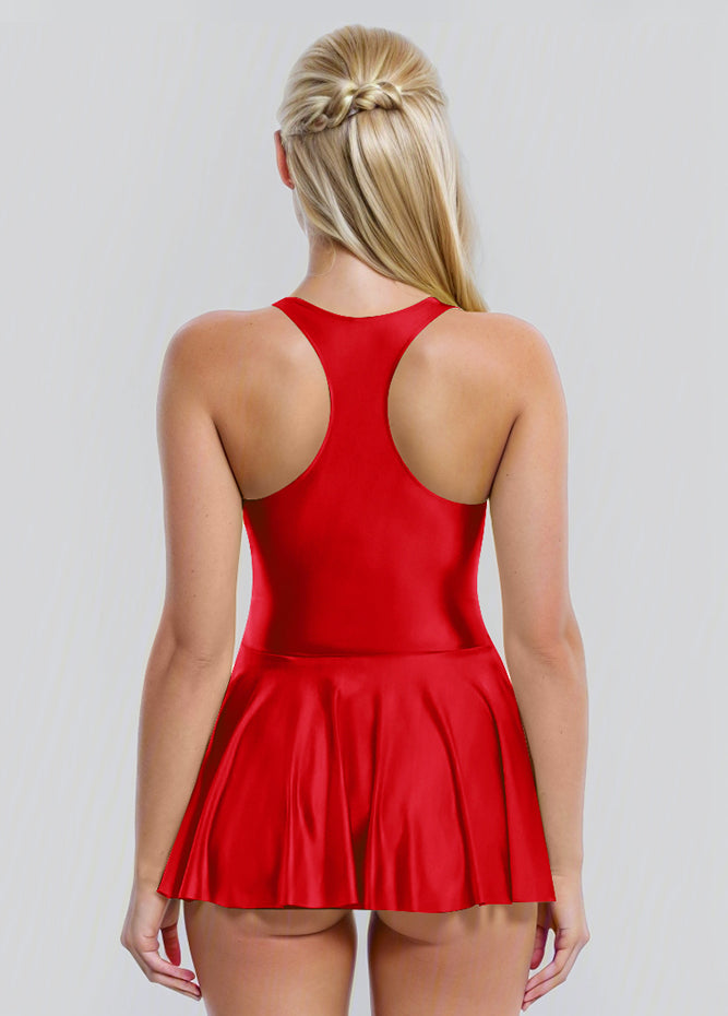 Sleeveless Racerback Fitness Skirted Leotard