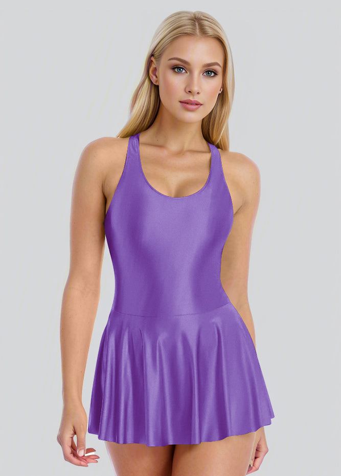 Sleeveless Racerback Fitness Skirted Leotard