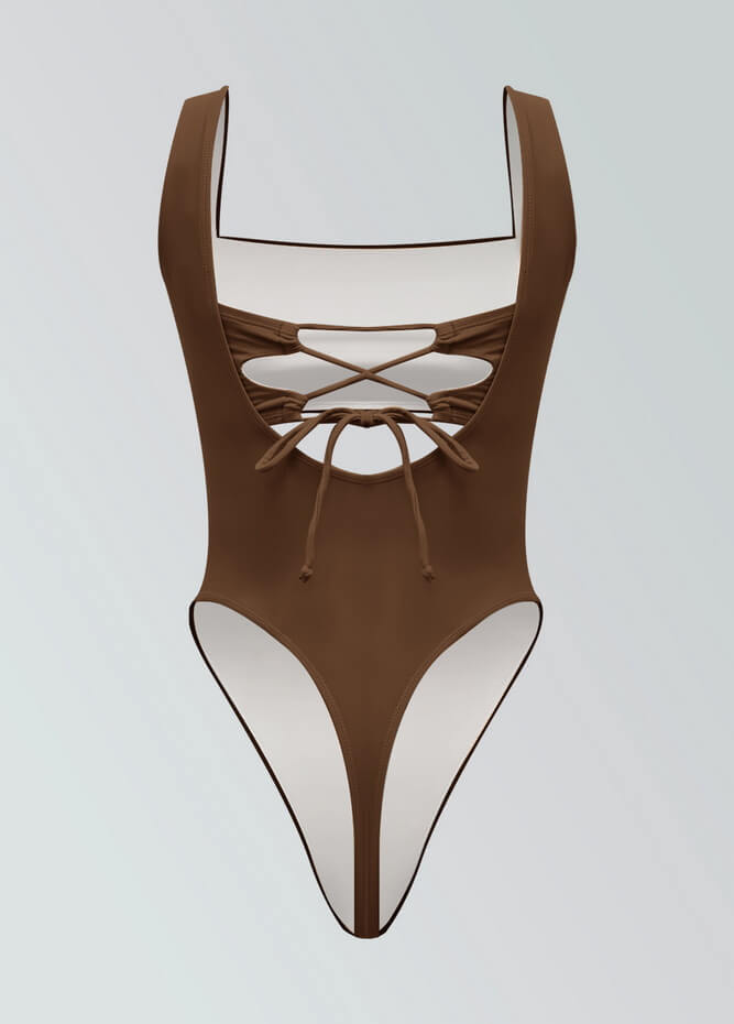 Suspender Thong Leotard & Bandeau Set
