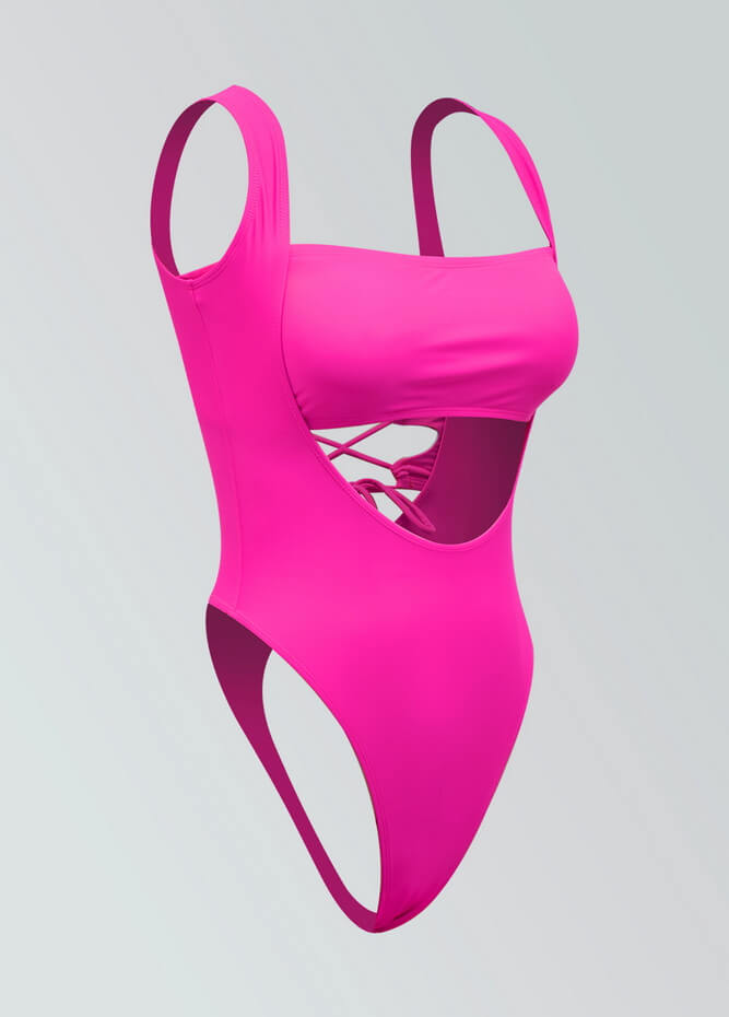 Suspender Thong Leotard & Bandeau Set