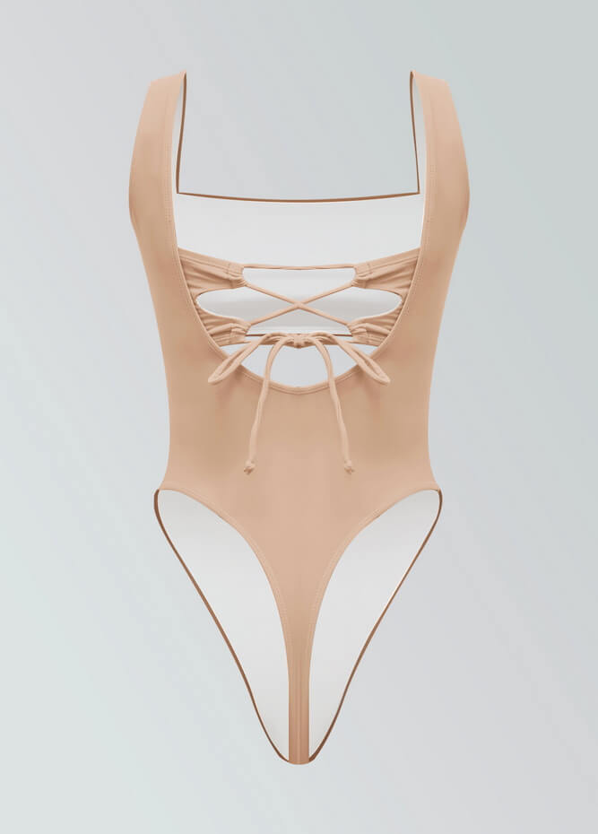 Suspender Thong Leotard & Bandeau Set
