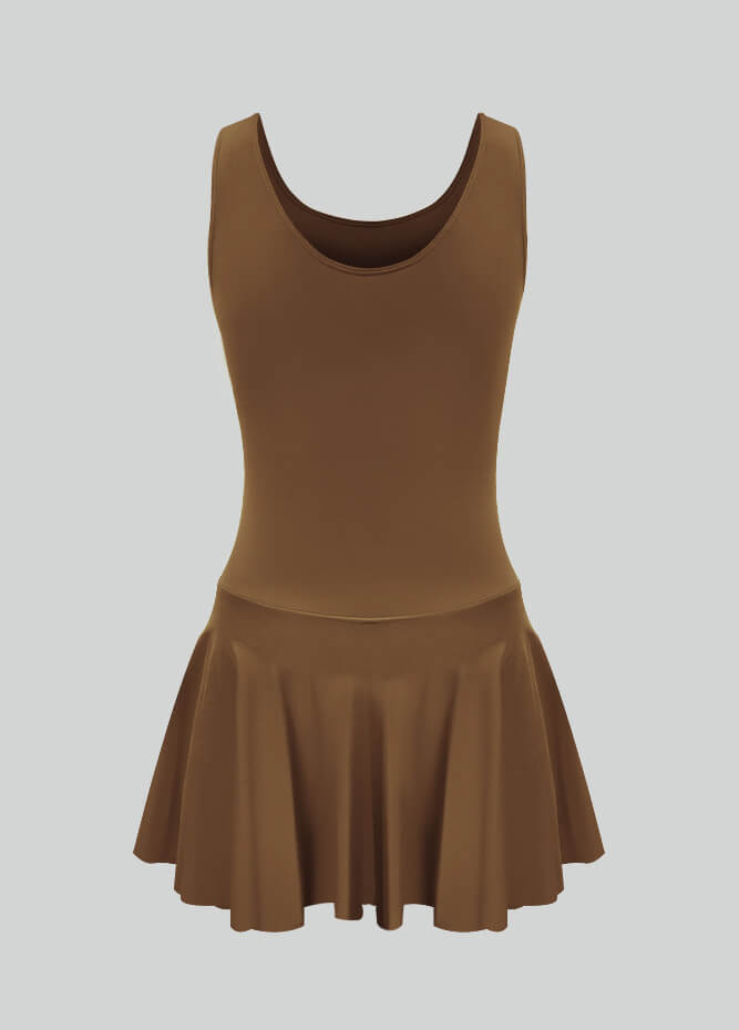 Thong Sleeveless Leotard with Skirt