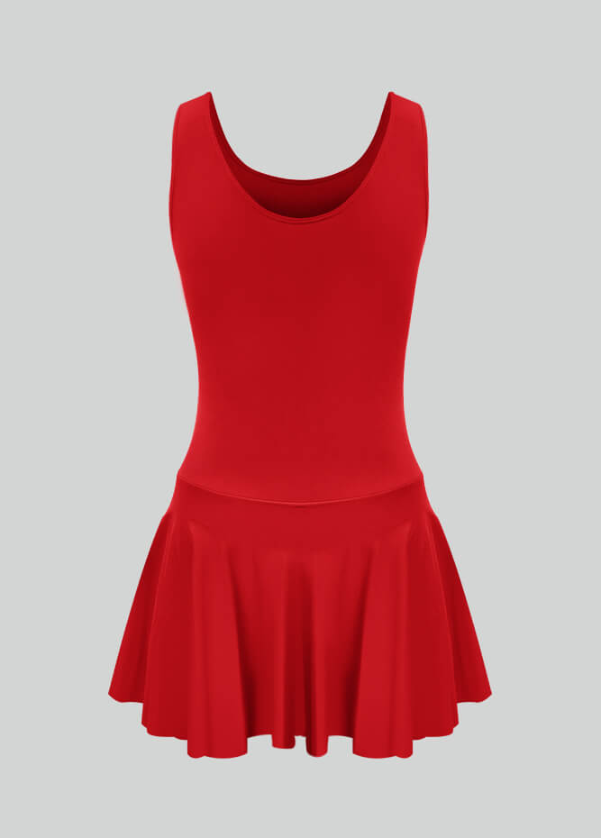 Thong Sleeveless Leotard with Skirt