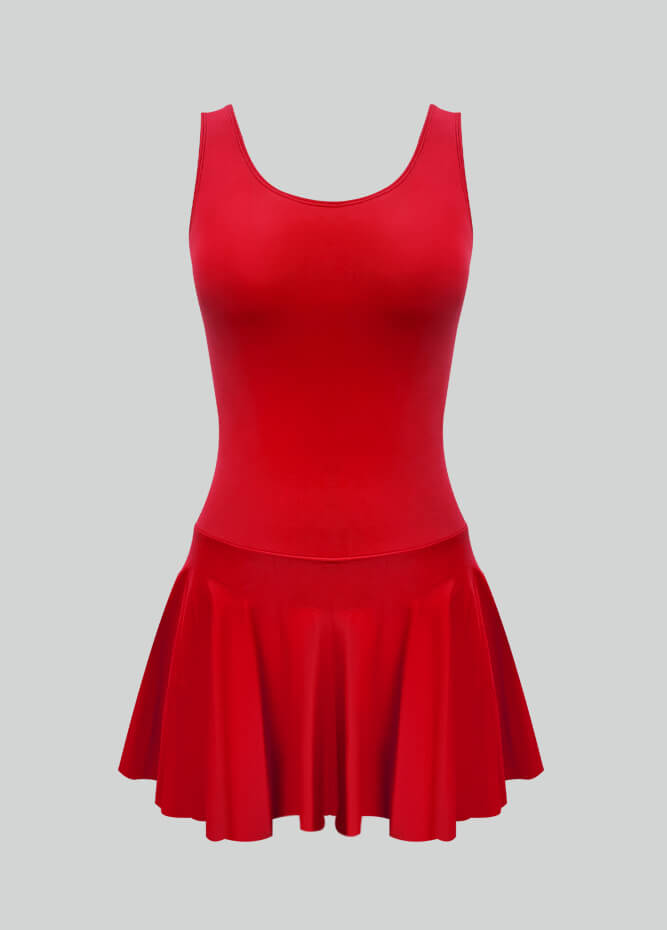 Thong Sleeveless Leotard with Skirt
