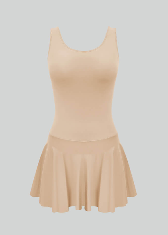 Thong Sleeveless Leotard with Skirt