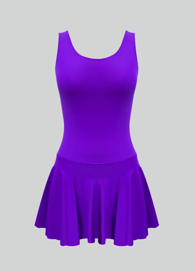 Thong Sleeveless Leotard with Skirt
