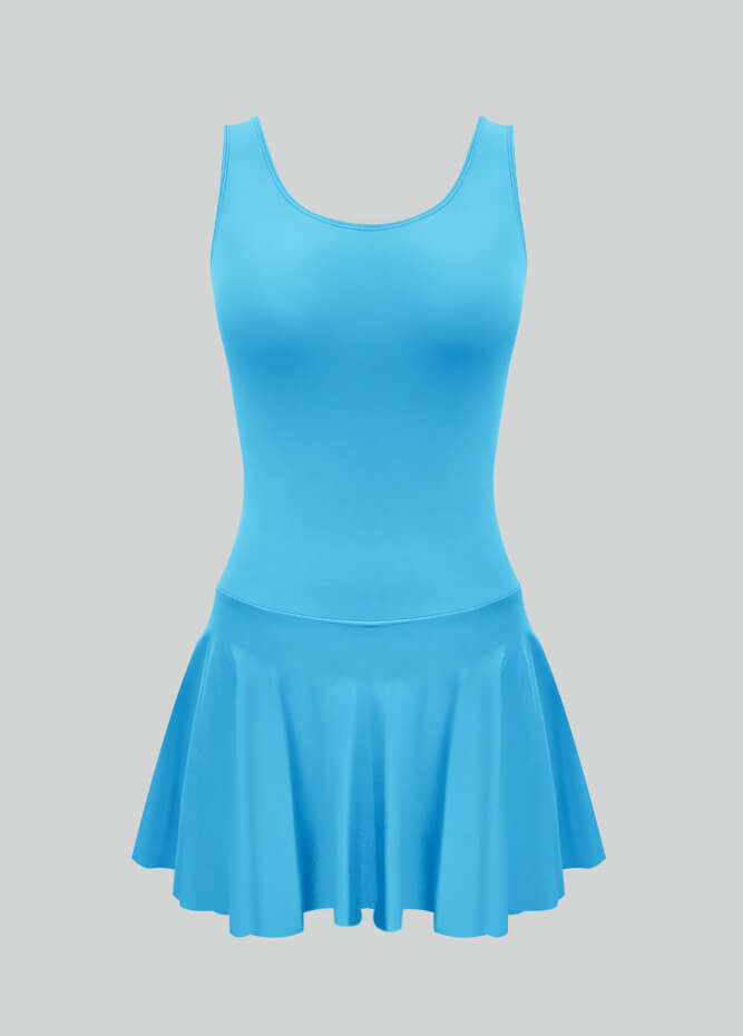 Thong Sleeveless Leotard with Skirt