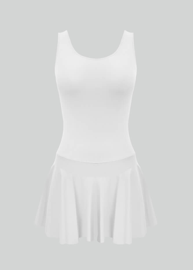 Thong Sleeveless Leotard with Skirt