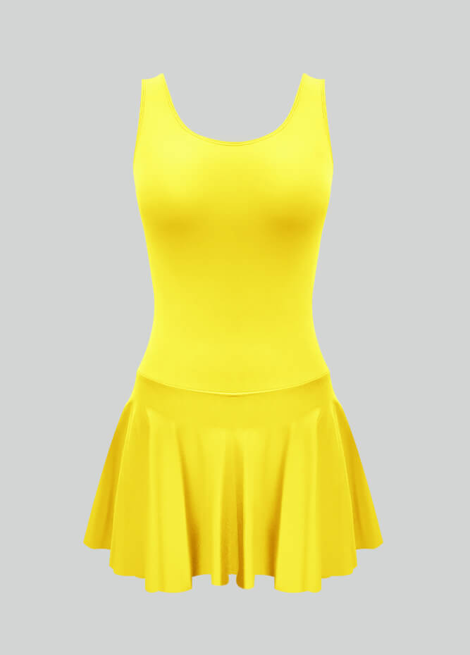 Thong Sleeveless Leotard with Skirt