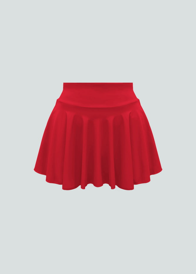 Versatile Stretchy Flared Tennis Skirt Built-in Shorts With Pockets