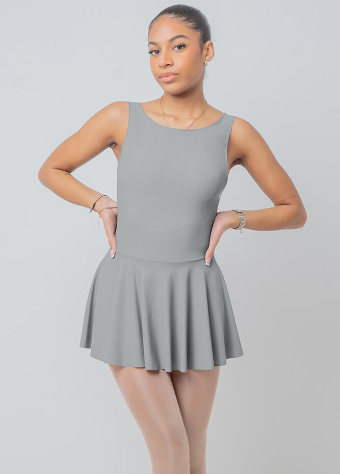 Womens Backless Tank Skirted Leotard