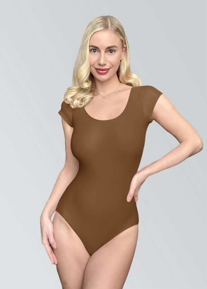 Womens Cap Sleeve Scoop Neck Leotard