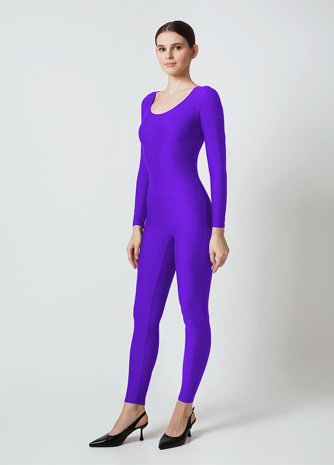 Womens Long Sleeve Scoop Neck Unitard
