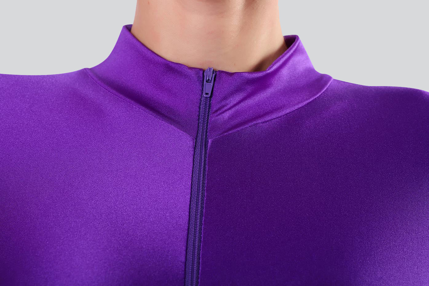 Womens Long Sleeve Zip Front Leotard