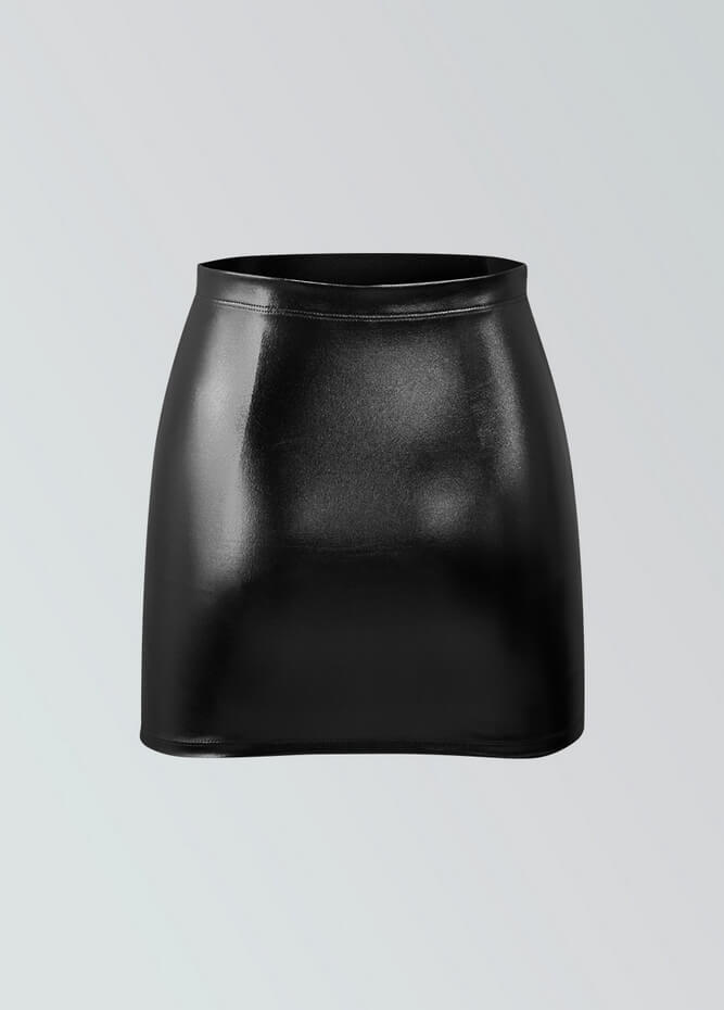 Womens Metallic Bodycon Mini Skirt