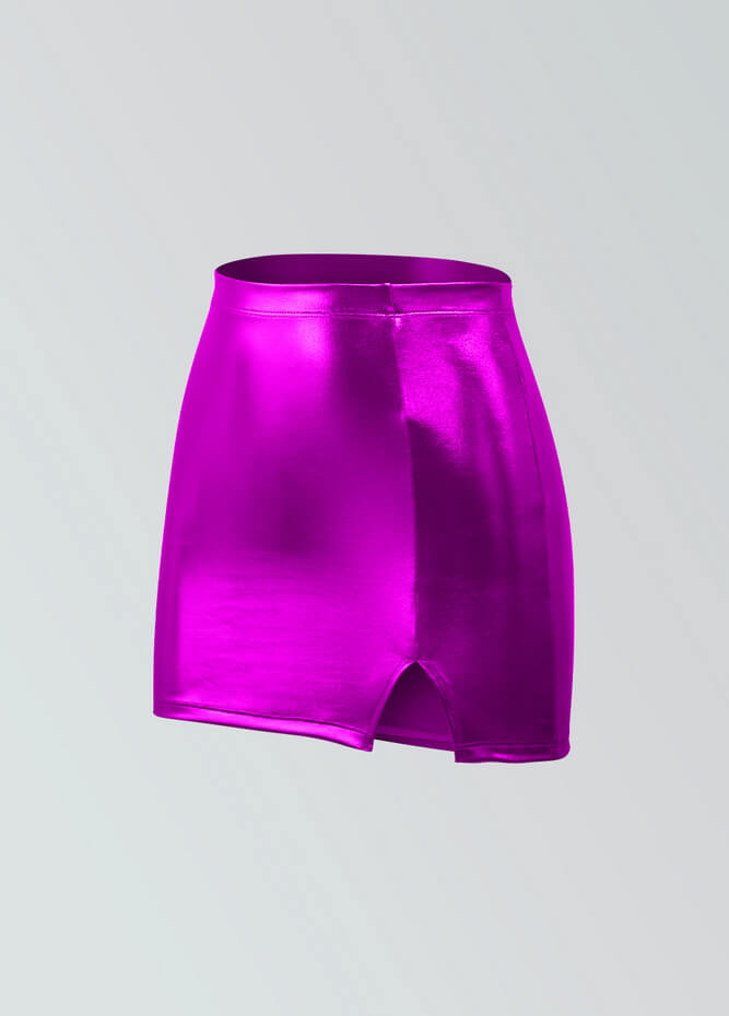 Womens Metallic Bodycon Mini Skirt