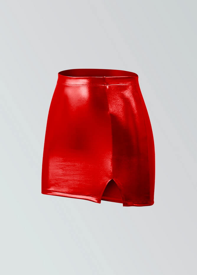 Womens Metallic Bodycon Mini Skirt