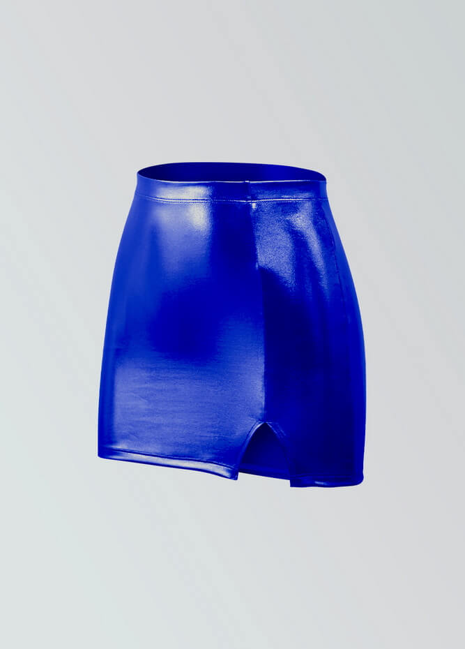 Womens Metallic Bodycon Mini Skirt