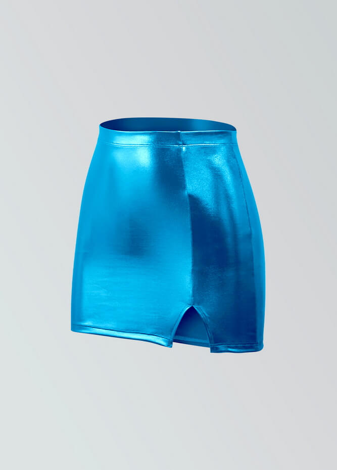 Womens Metallic Bodycon Mini Skirt