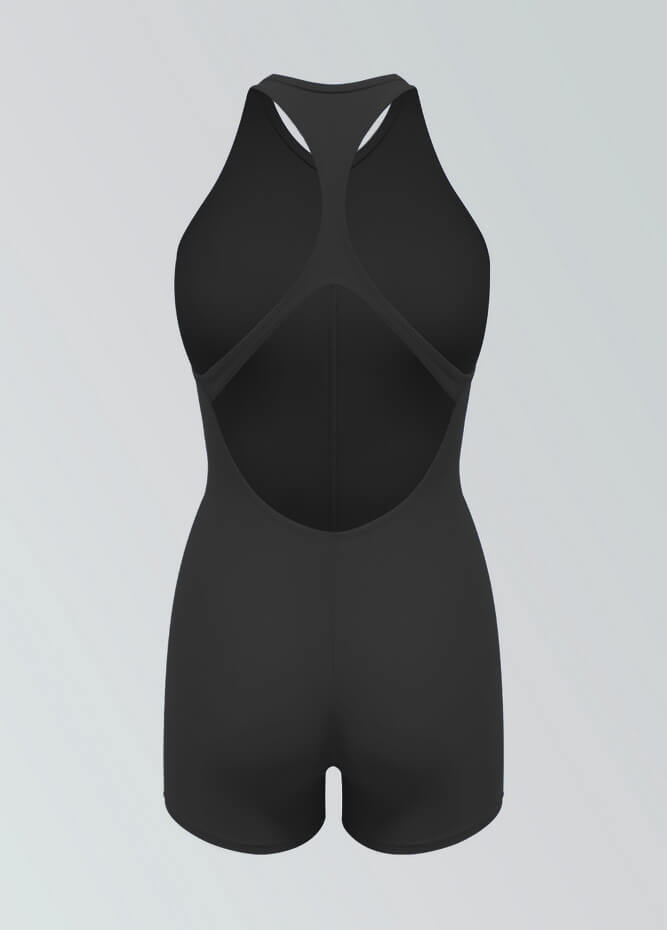 Womens Racer Back Zipper Front Romper