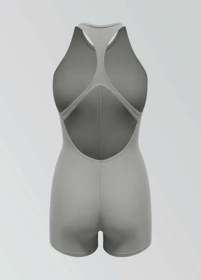 Womens Racer Back Zipper Front Romper