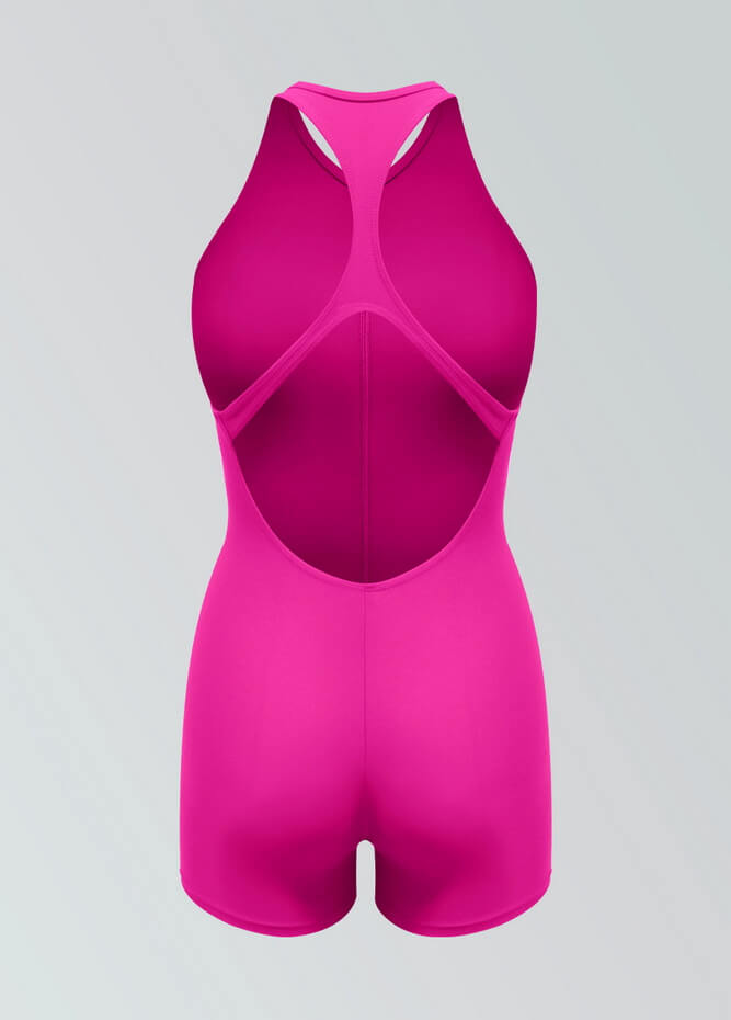 Womens Racer Back Zipper Front Romper