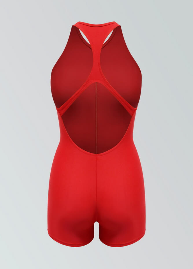 Womens Racer Back Zipper Front Romper