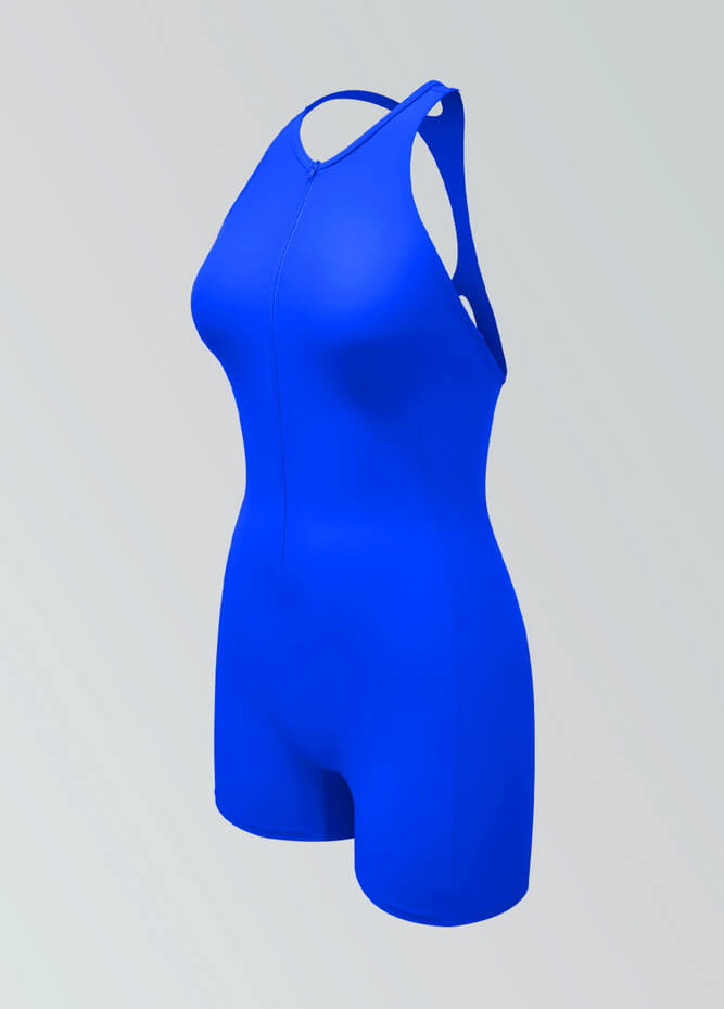Womens Racer Back Zipper Front Romper