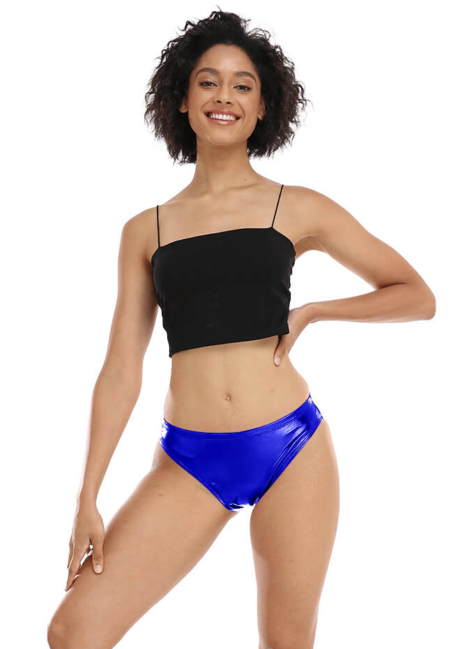 Shiny Metallic Panty Brief High Cut Shorts