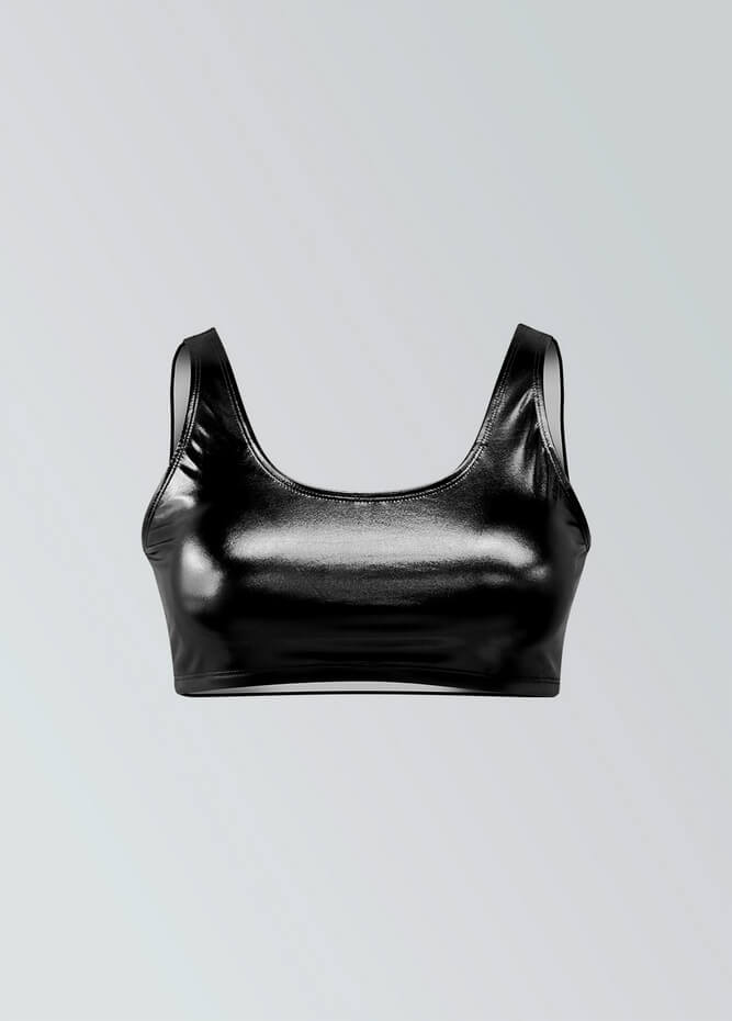 Womens Shiny Metallic Top with Bra