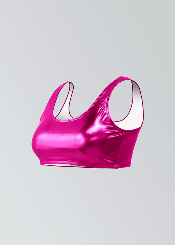 Womens Shiny Metallic Top with Bra