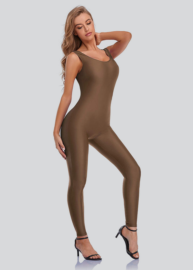 Womens Spandex Nylon Scoop Neck Tank Unitard