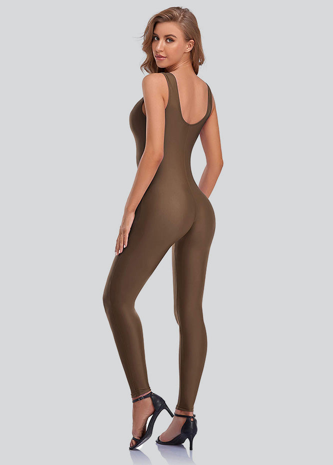 Womens Spandex Nylon Scoop Neck Tank Unitard